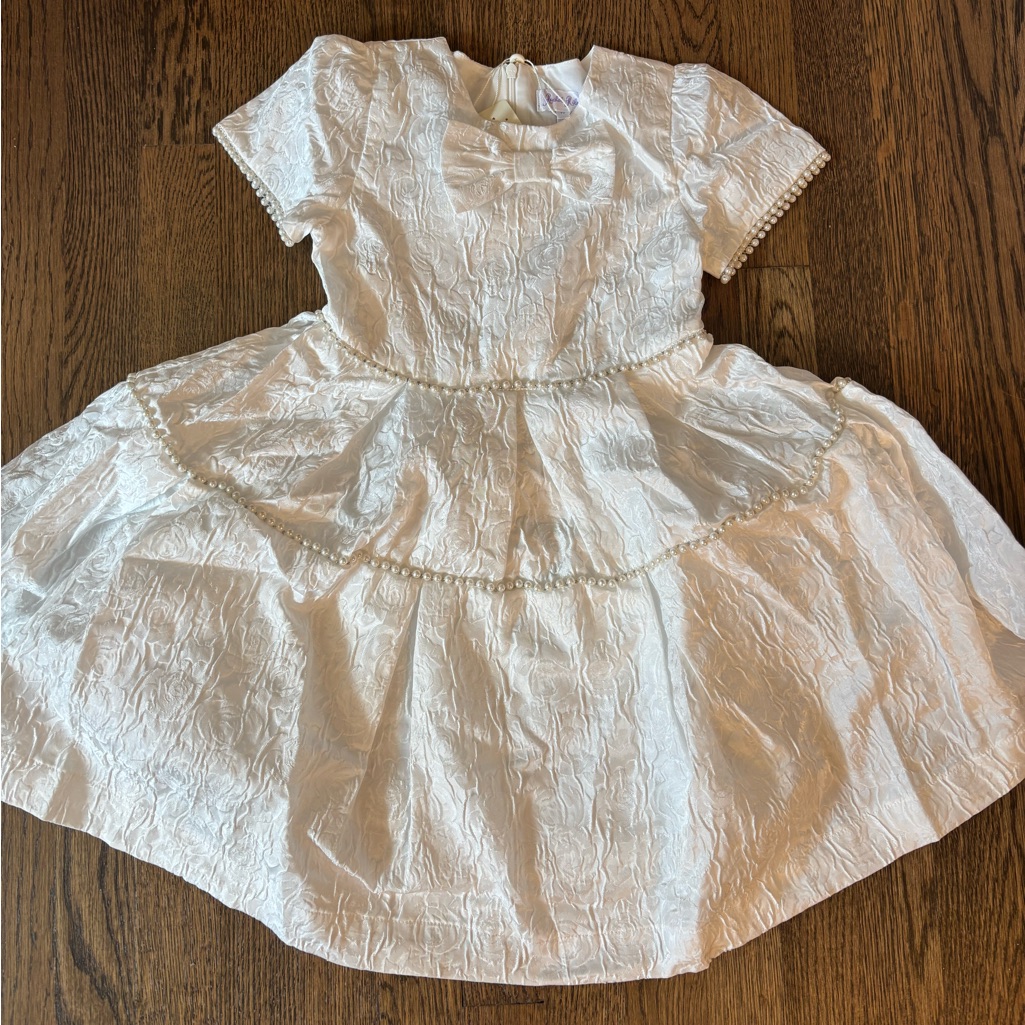 Nwt Rachel Riley Pearl-Tiered Damask Dress